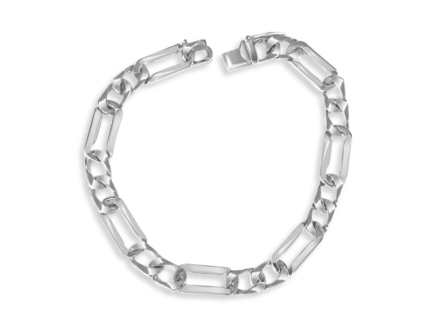 Handmade Solid Gold Figaro Bracelet , 7mm