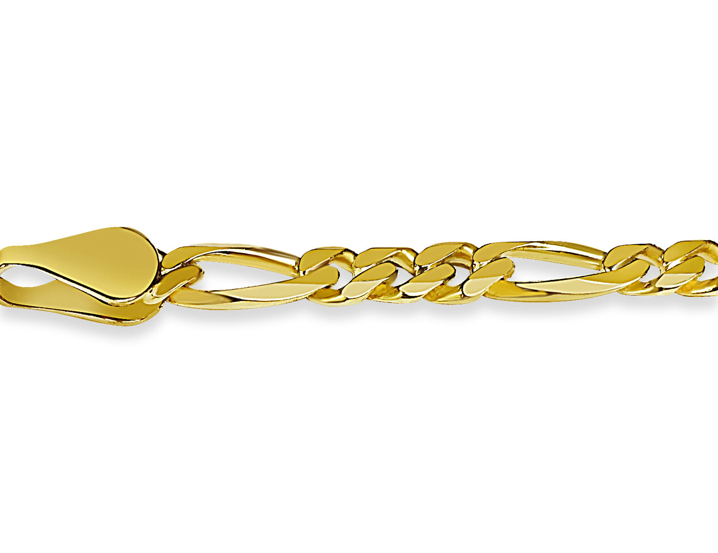 Handmade Solid Gold Figaro Bracelet , 5mm
