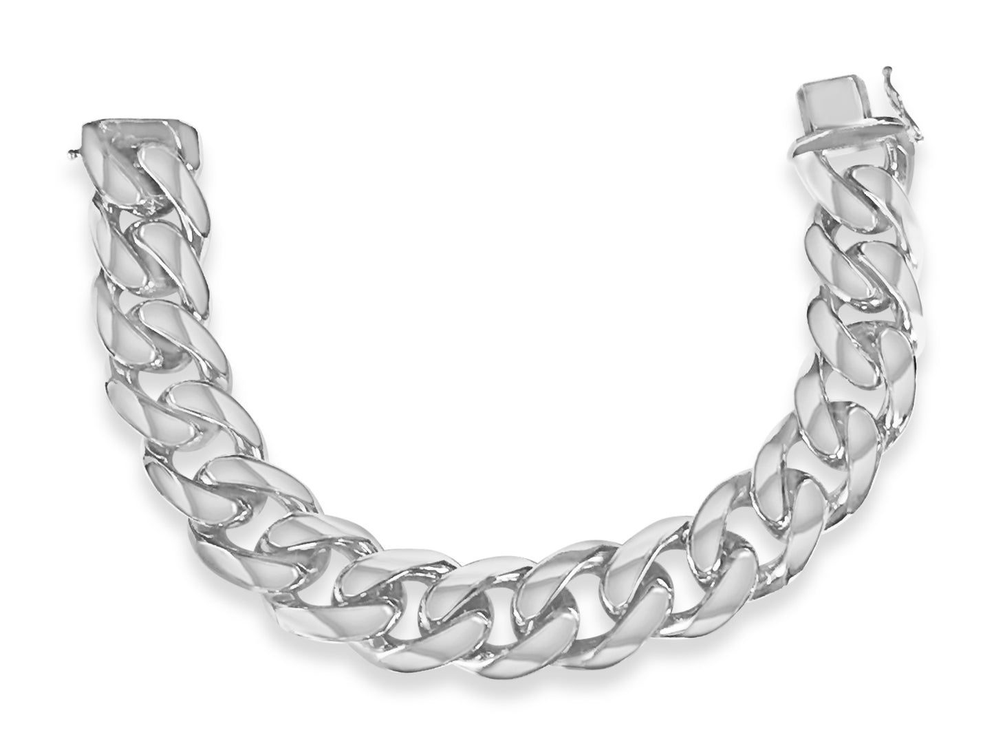 Handmade Solid Gold Curb Bracelet , 17mm