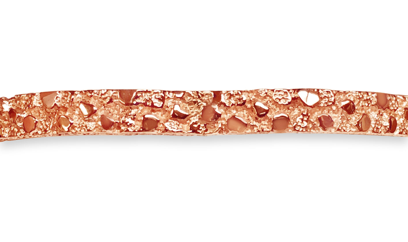 Handmade Solid Gold Nugget Bangle Bracelet , 7mm