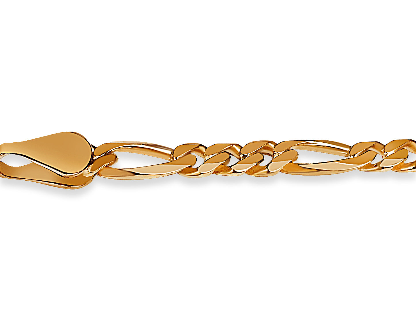 Handmade Solid Gold Figaro Bracelet , 5mm