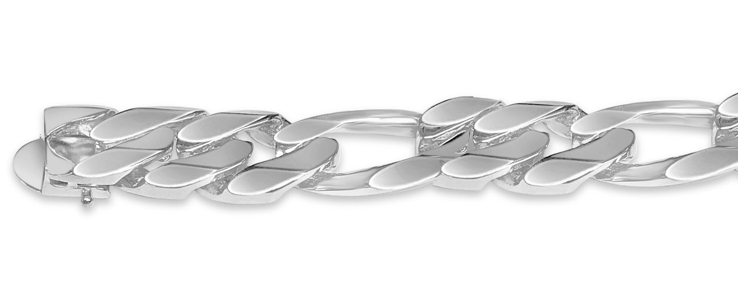 Handmade Solid Gold Figaro Bracelet , 16mm