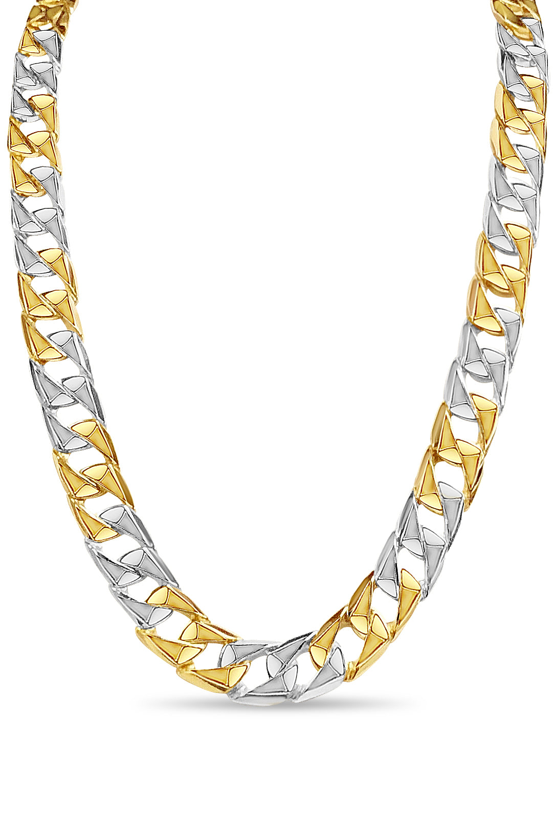 Handmade Solid Gold Curb Necklace , 14mm