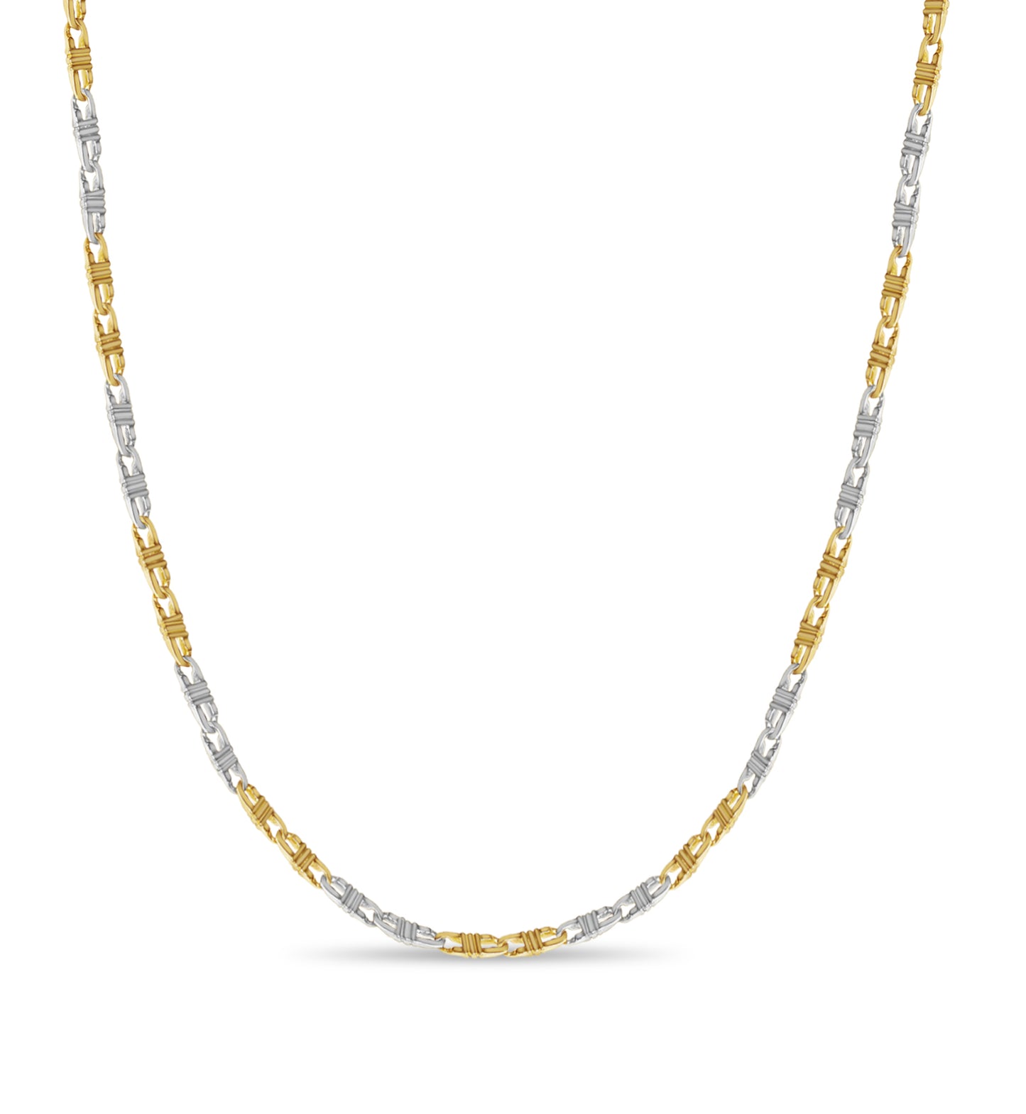 Handmade Solid Gold Flat Necklace , 7mm