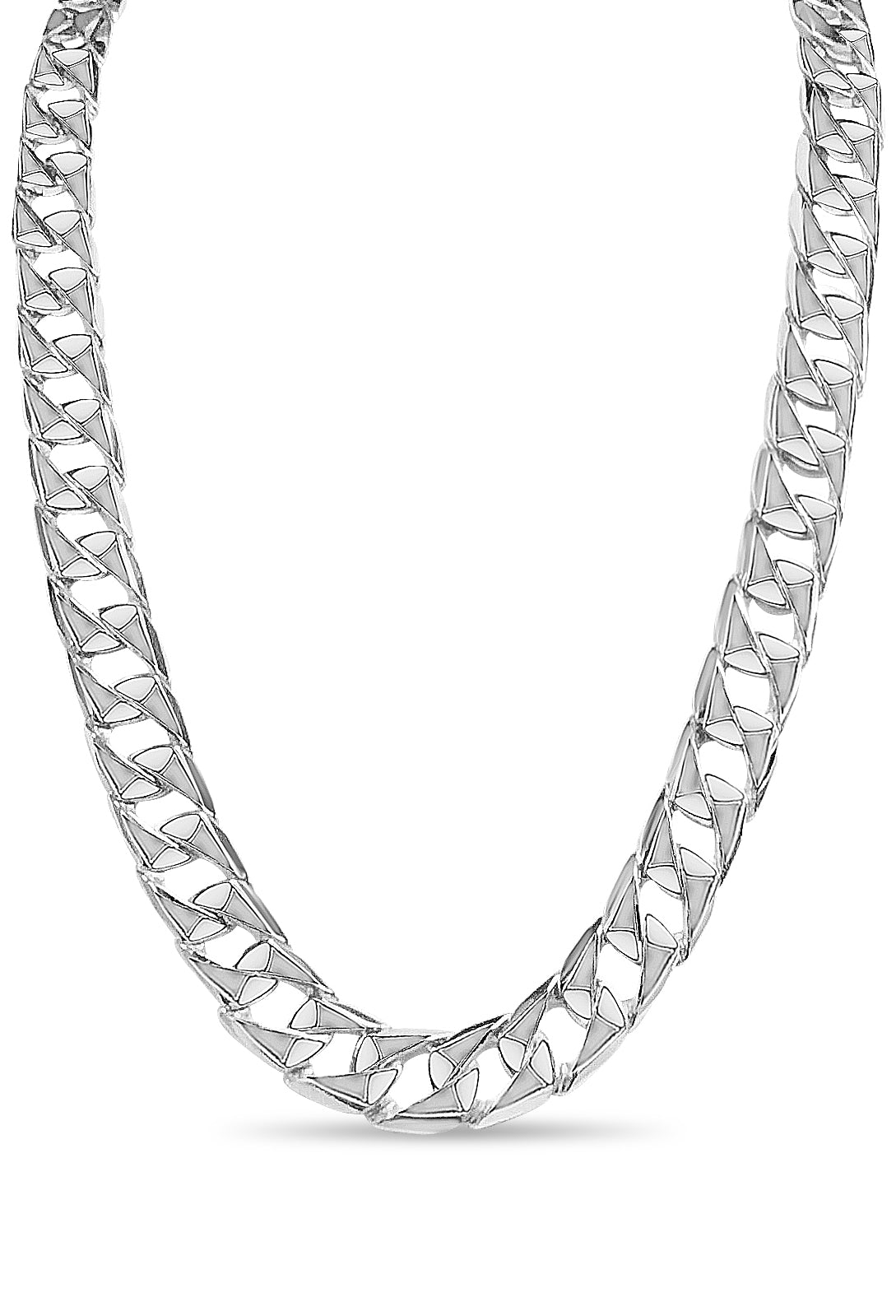 Handmade Solid Gold Curb Necklace , 14mm