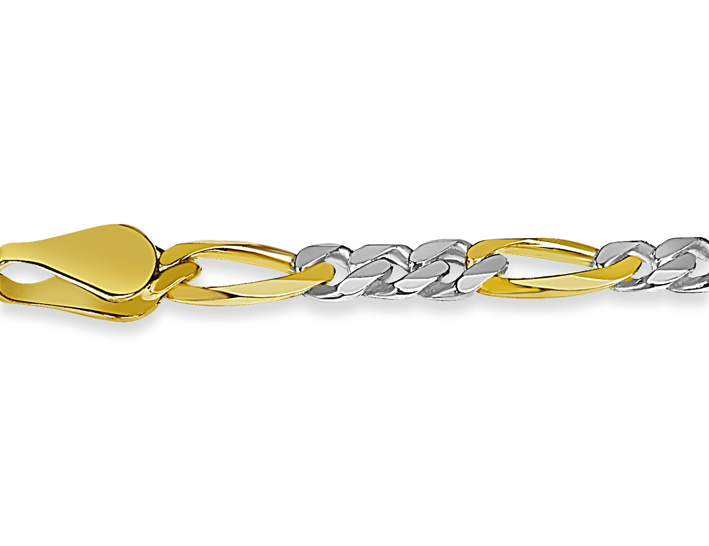 Handmade Solid Gold Figaro Bracelet , 5mm
