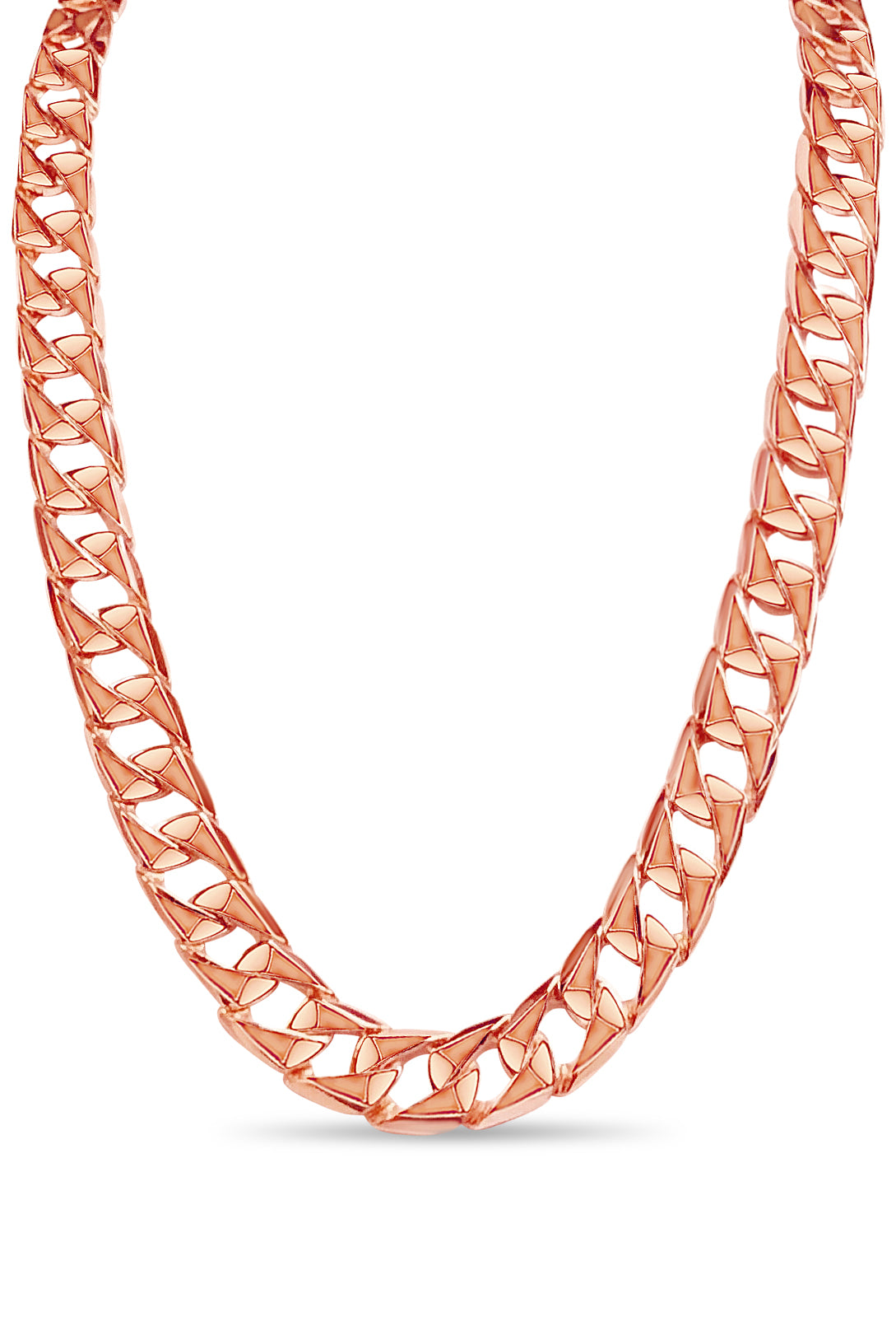 Handmade Solid Gold Curb Necklace , 14mm