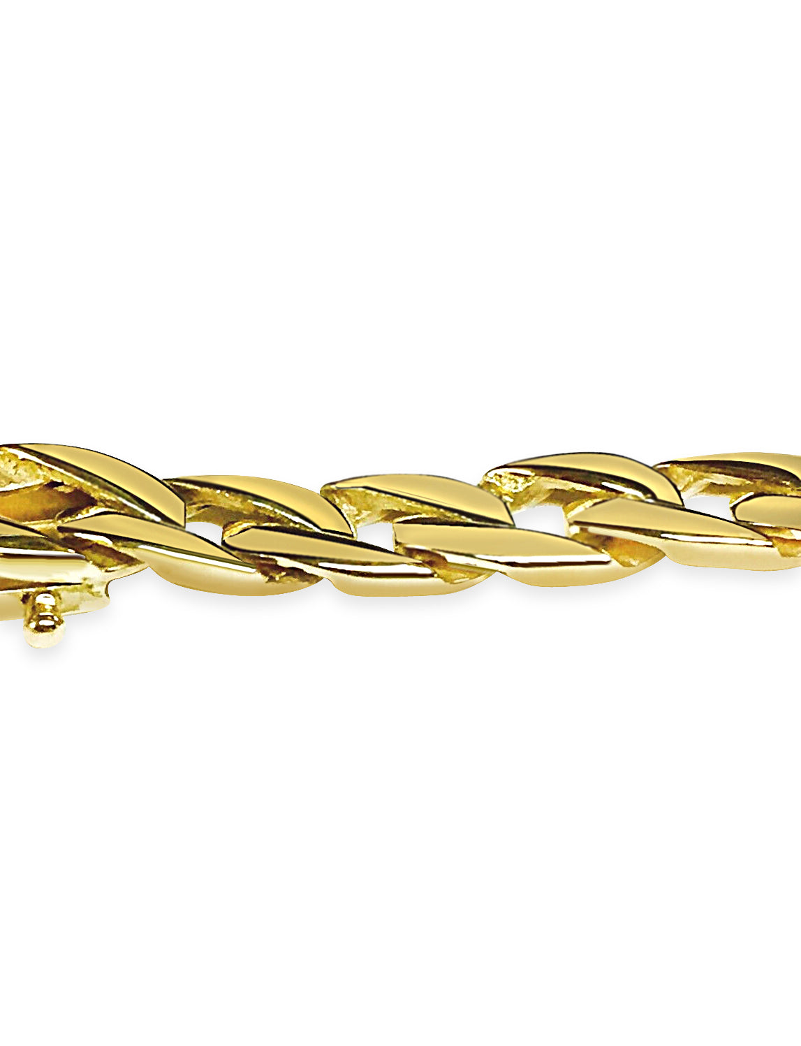 Handmade Solid Gold Curb Bracelet , 7mm