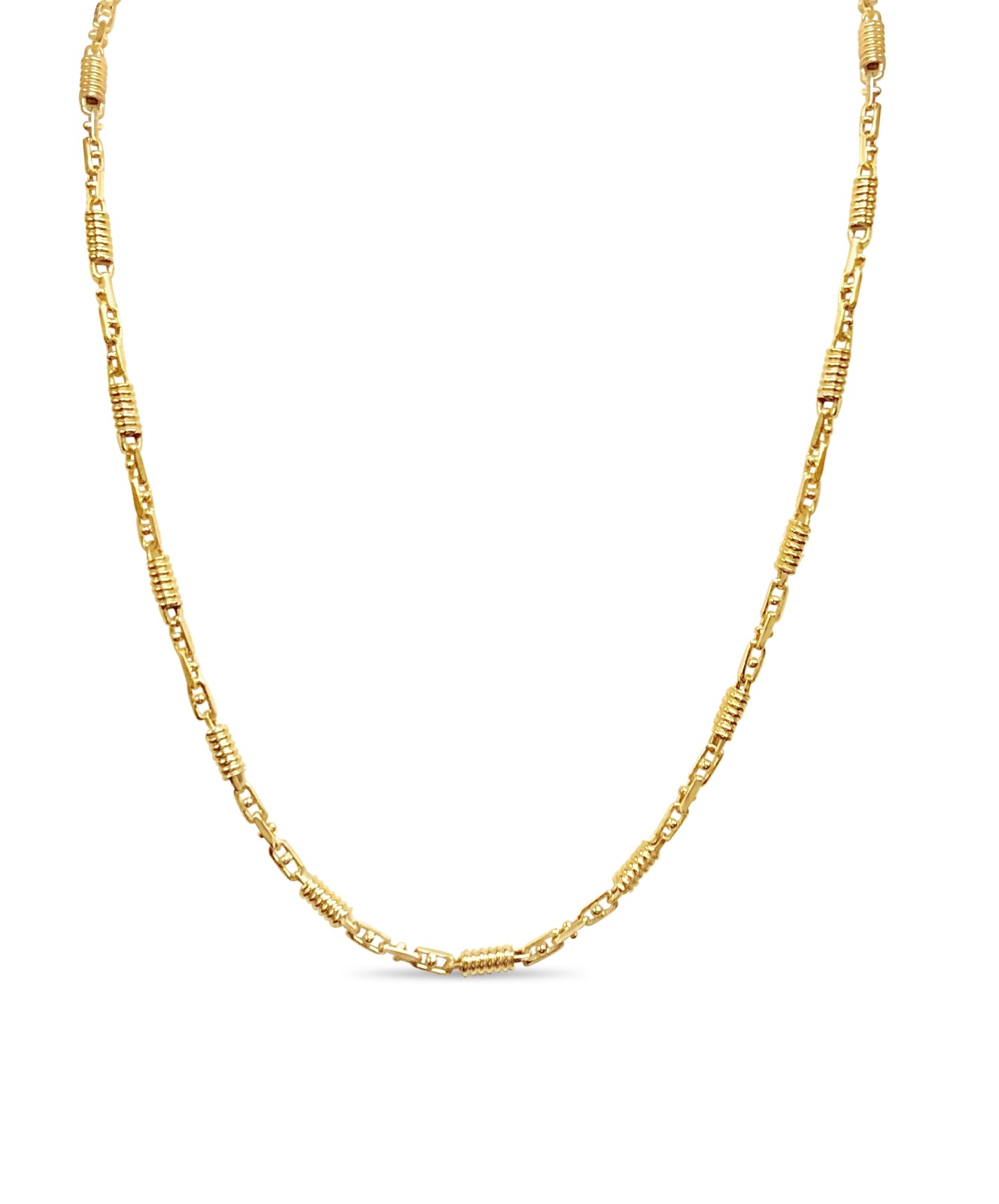 Handmade Solid Gold Spiral Tube Necklace , 5mm