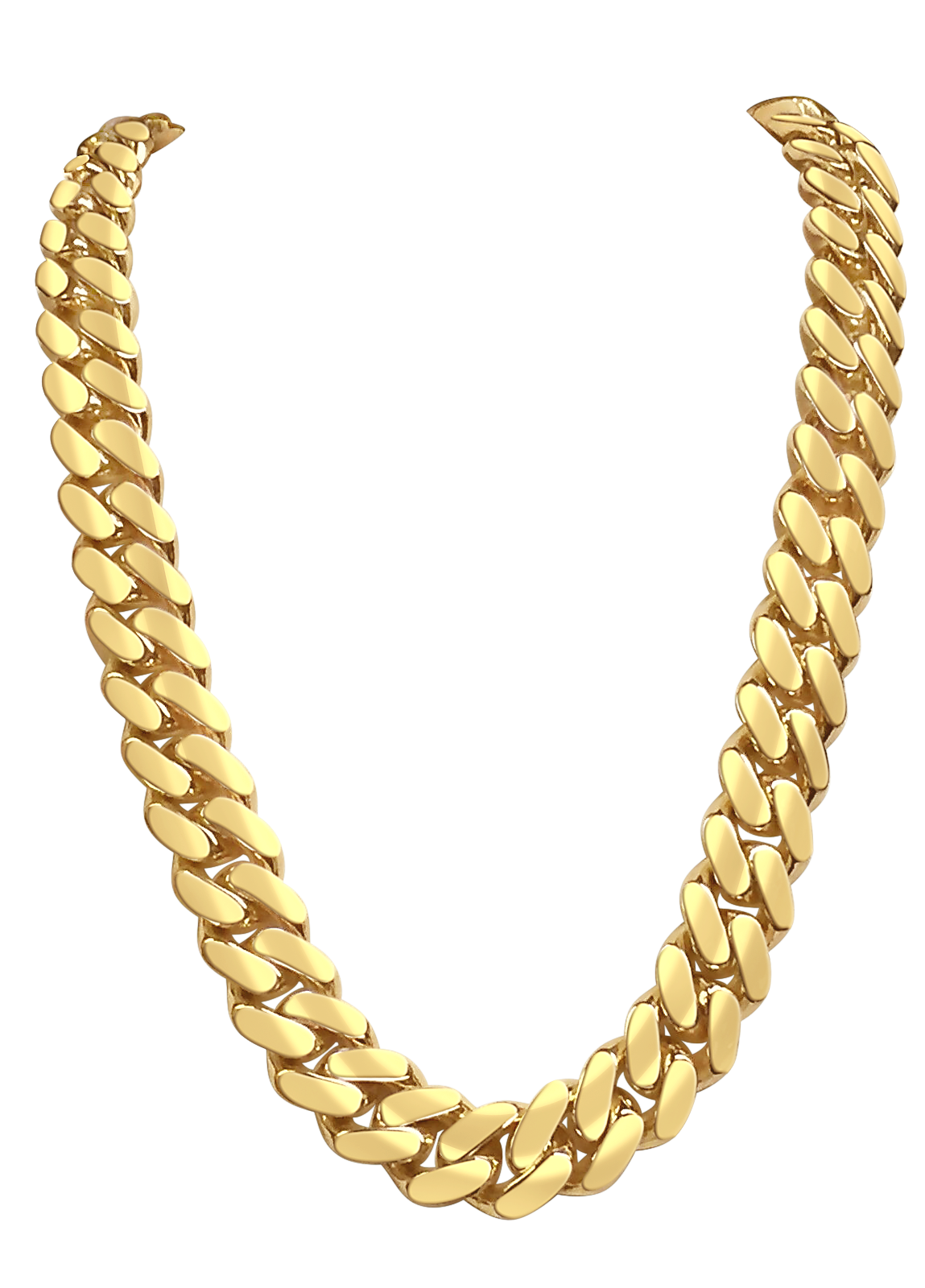 Handmade Solid Gold Miami Cuban Necklace , 14mm