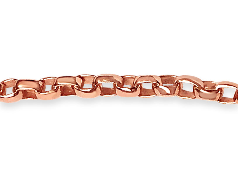 Handmade Solid Gold Oval Rolo Bracelet , 6mm
