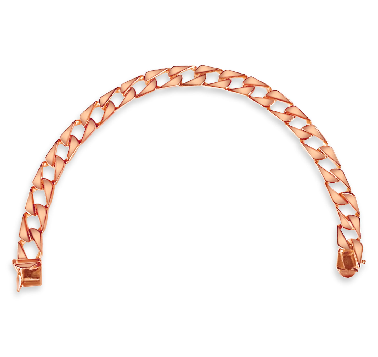 Handmade Solid Gold Curb Bracelet , 9mm
