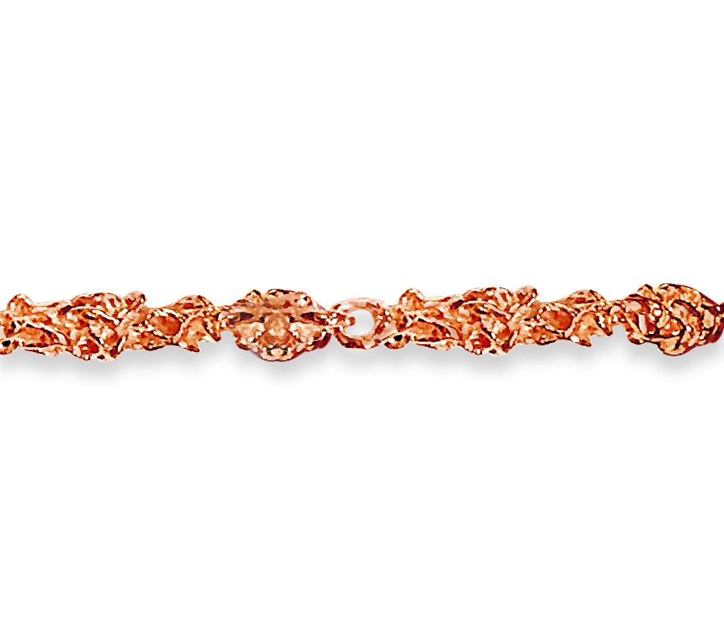 Handmade Solid Gold Nugget Bracelet , 5mm