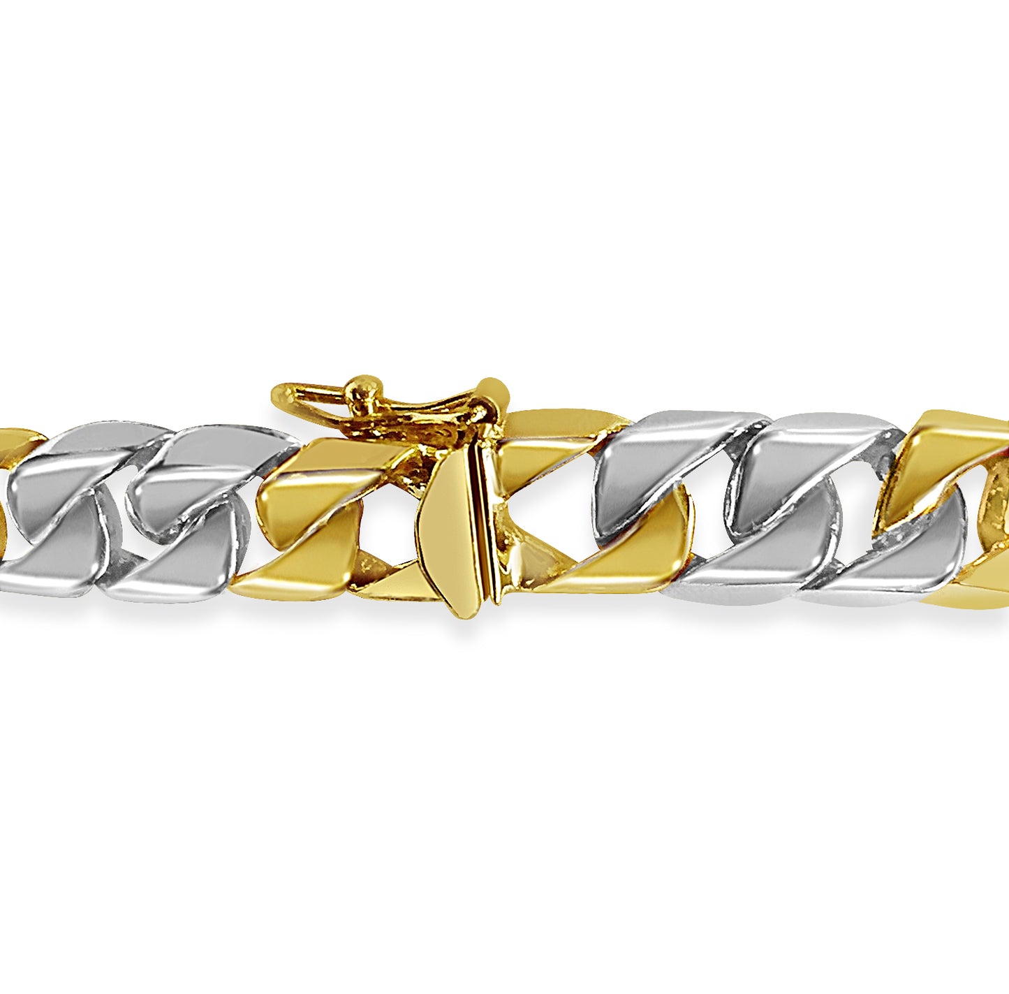 Handmade Solid Gold Curb Bracelet , 9mm