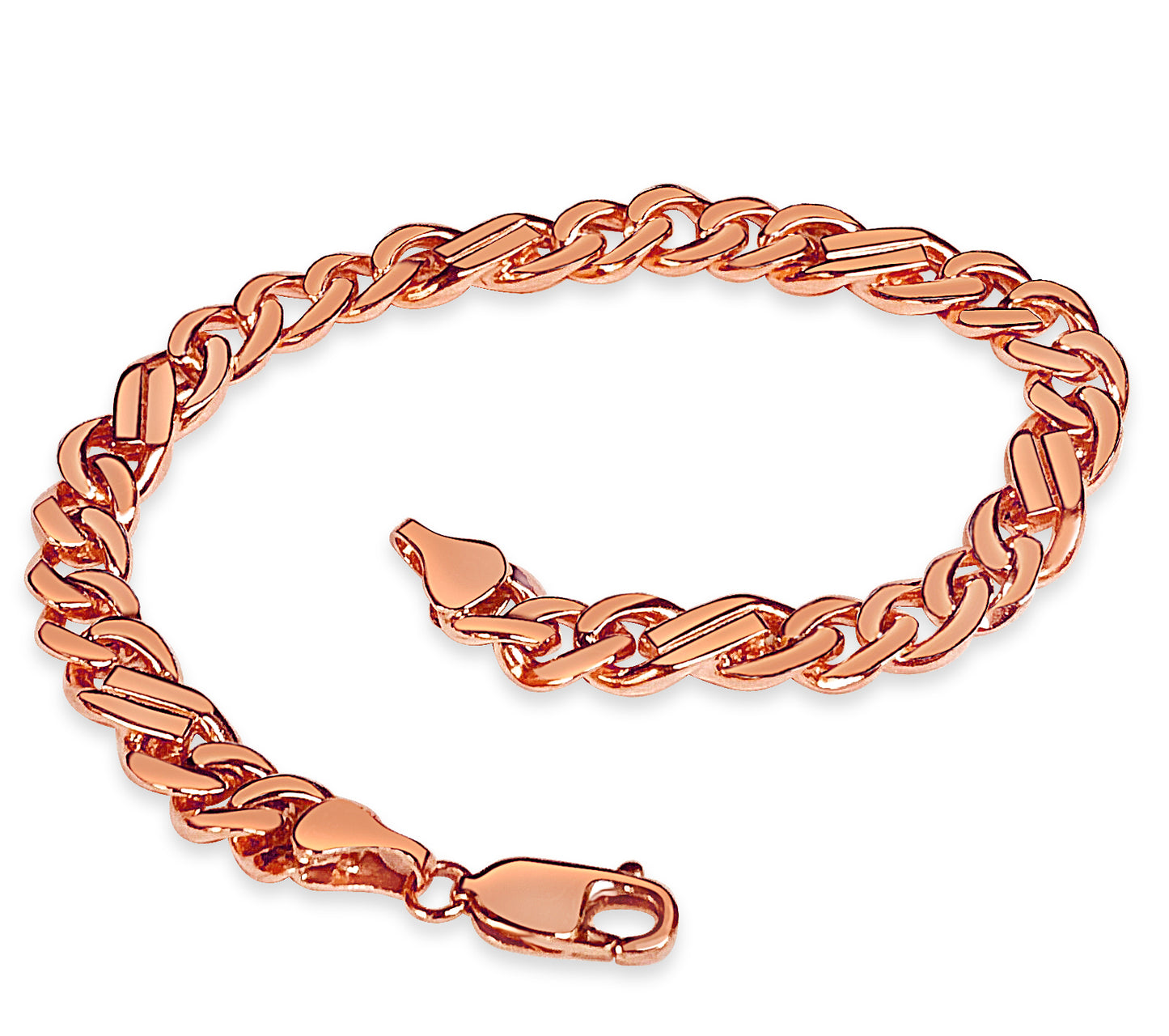 Handmade Solid Gold Curb Bracelet , 7mm
