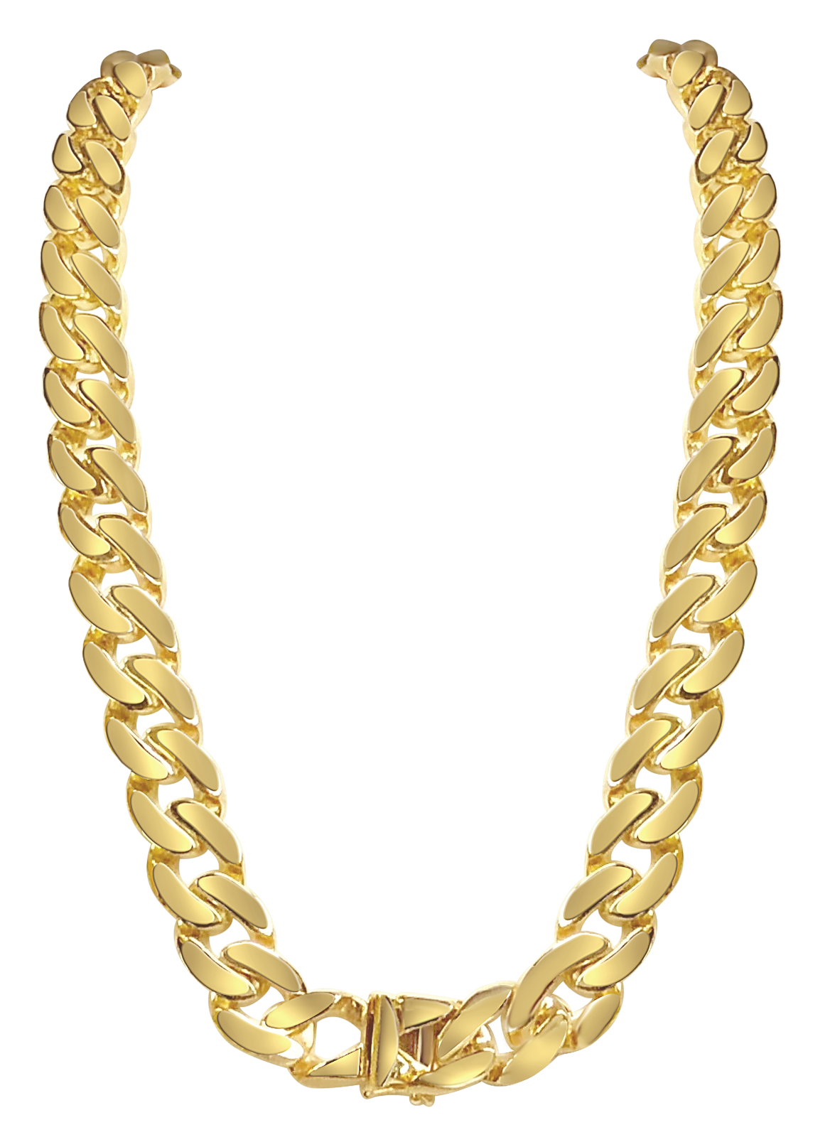 Handmade Solid Gold Miami Cuban Necklace , 16mm