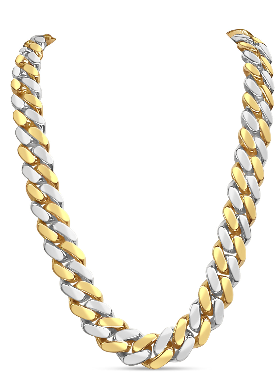 Handmade Solid Gold Miami Cuban Necklace , 14mm