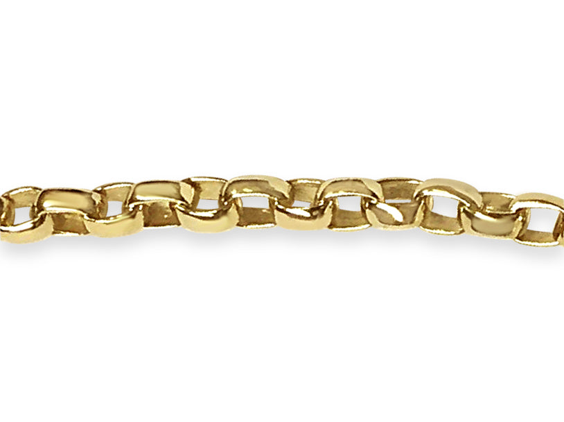 Handmade Solid Gold Oval Rolo Necklace , 6mm