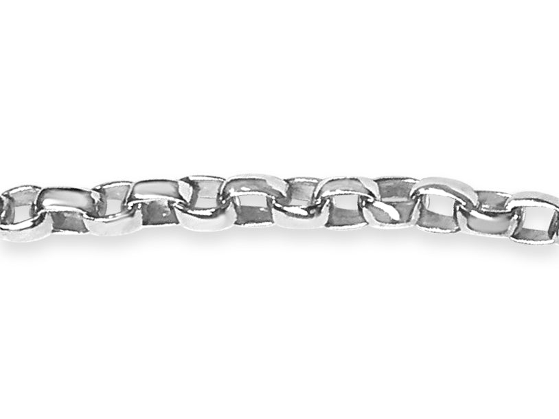 Handmade Solid Gold Oval Rolo Bracelet , 6mm