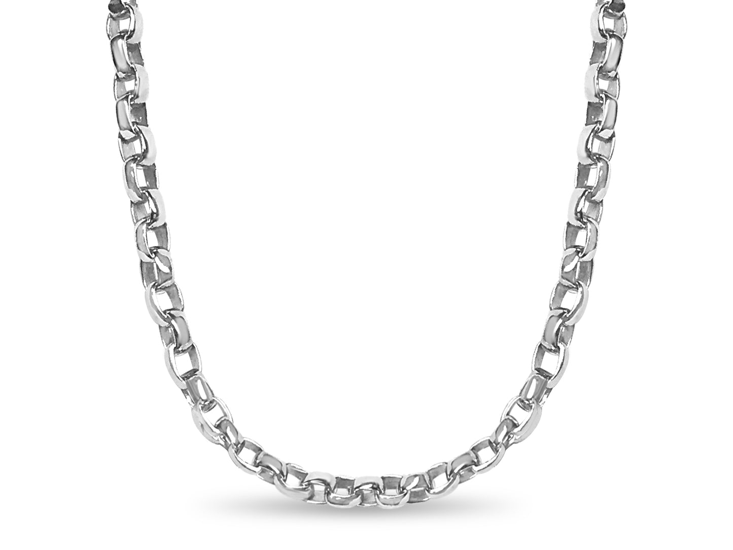 Handmade Solid Gold Oval Rolo Necklace , 6mm