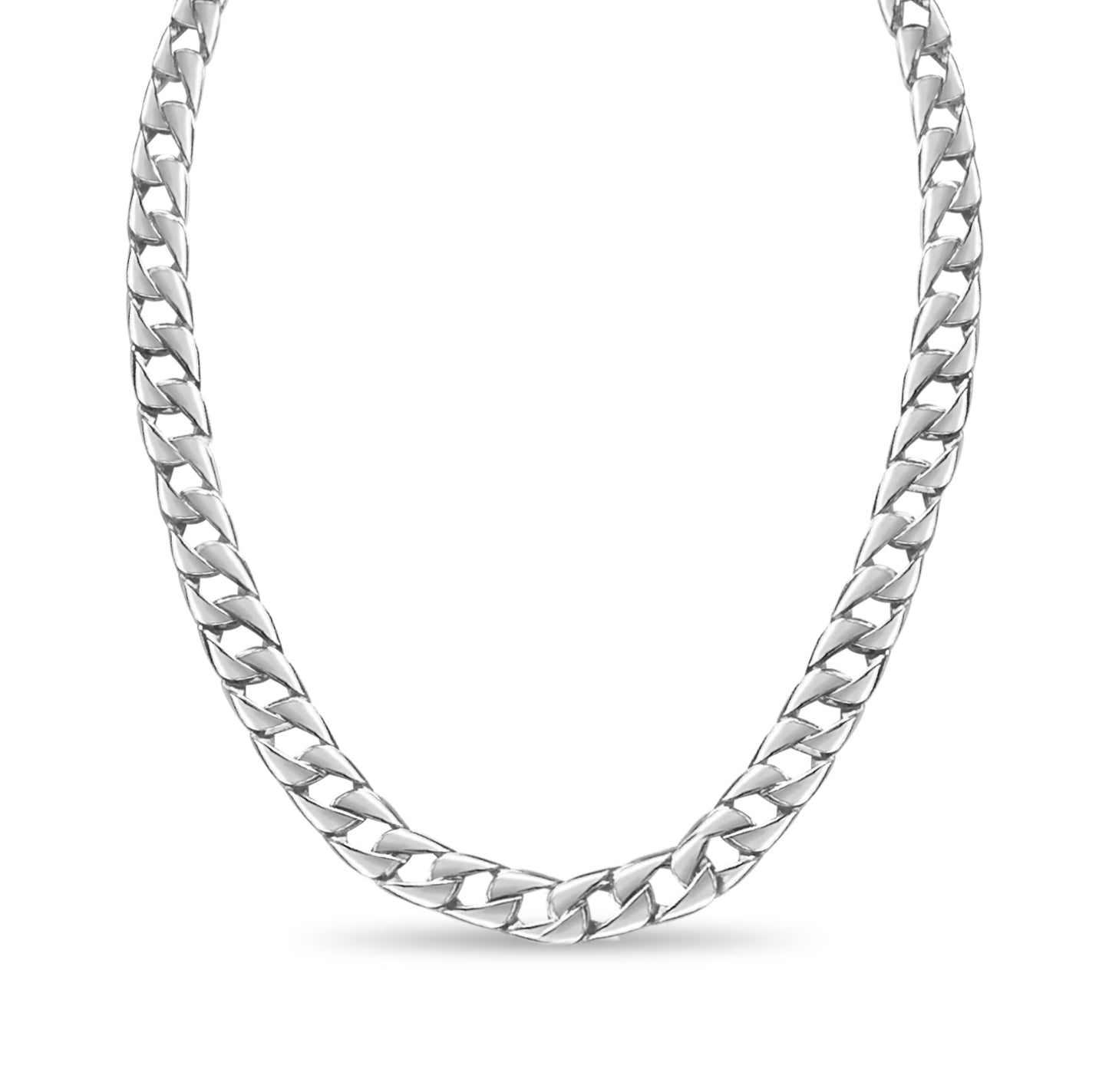 Handmade Solid Gold Curb Necklace , 9mm