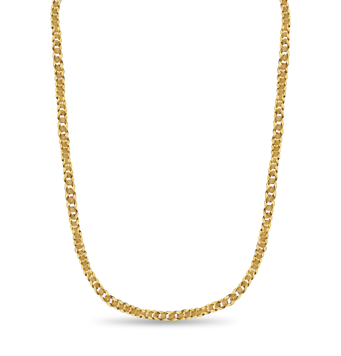 Handmade Solid Gold Curb Necklace , 15mm