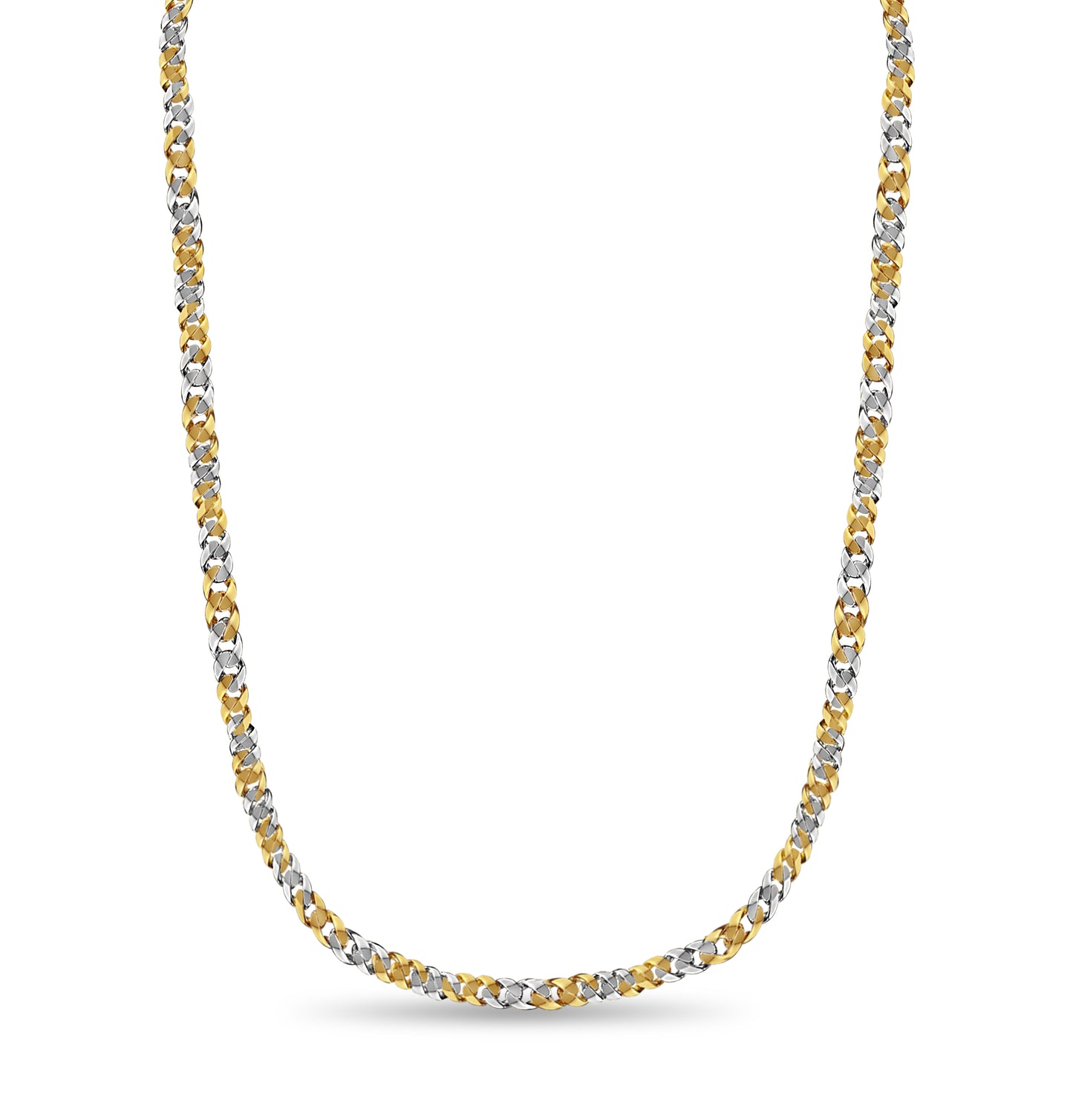 Handmade Solid Gold Curb Necklace , 15mm