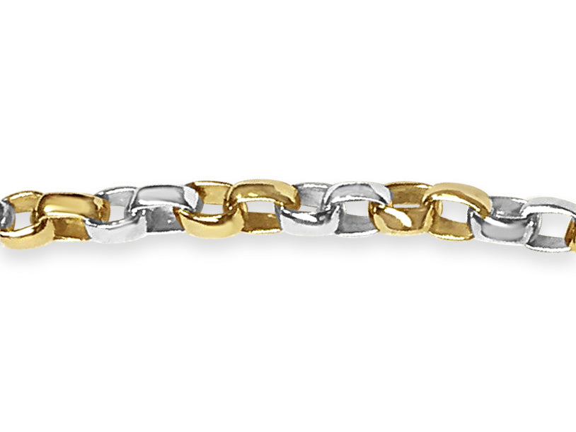 Handmade Solid Gold Oval Rolo Bracelet , 6mm