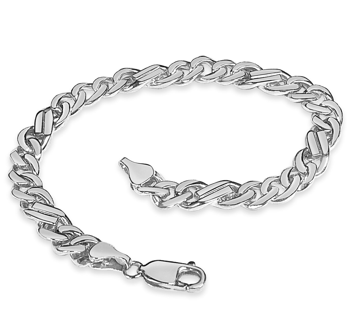Handmade Solid Gold Curb Bracelet , 7mm