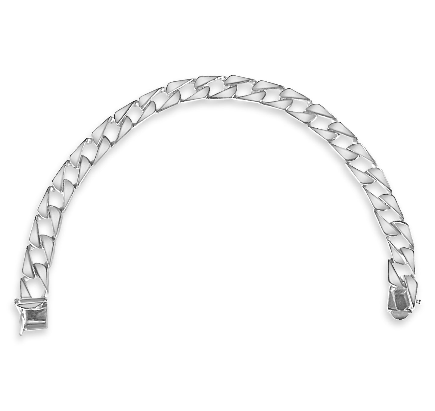 Handmade Solid Gold Curb Bracelet , 9mm