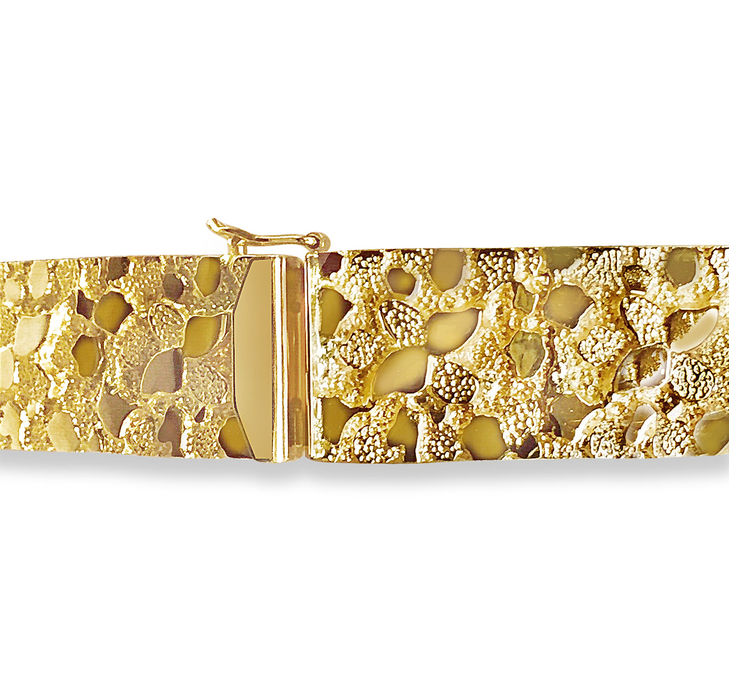 Handmade Solid Gold Nugget Bracelet , 17mm
