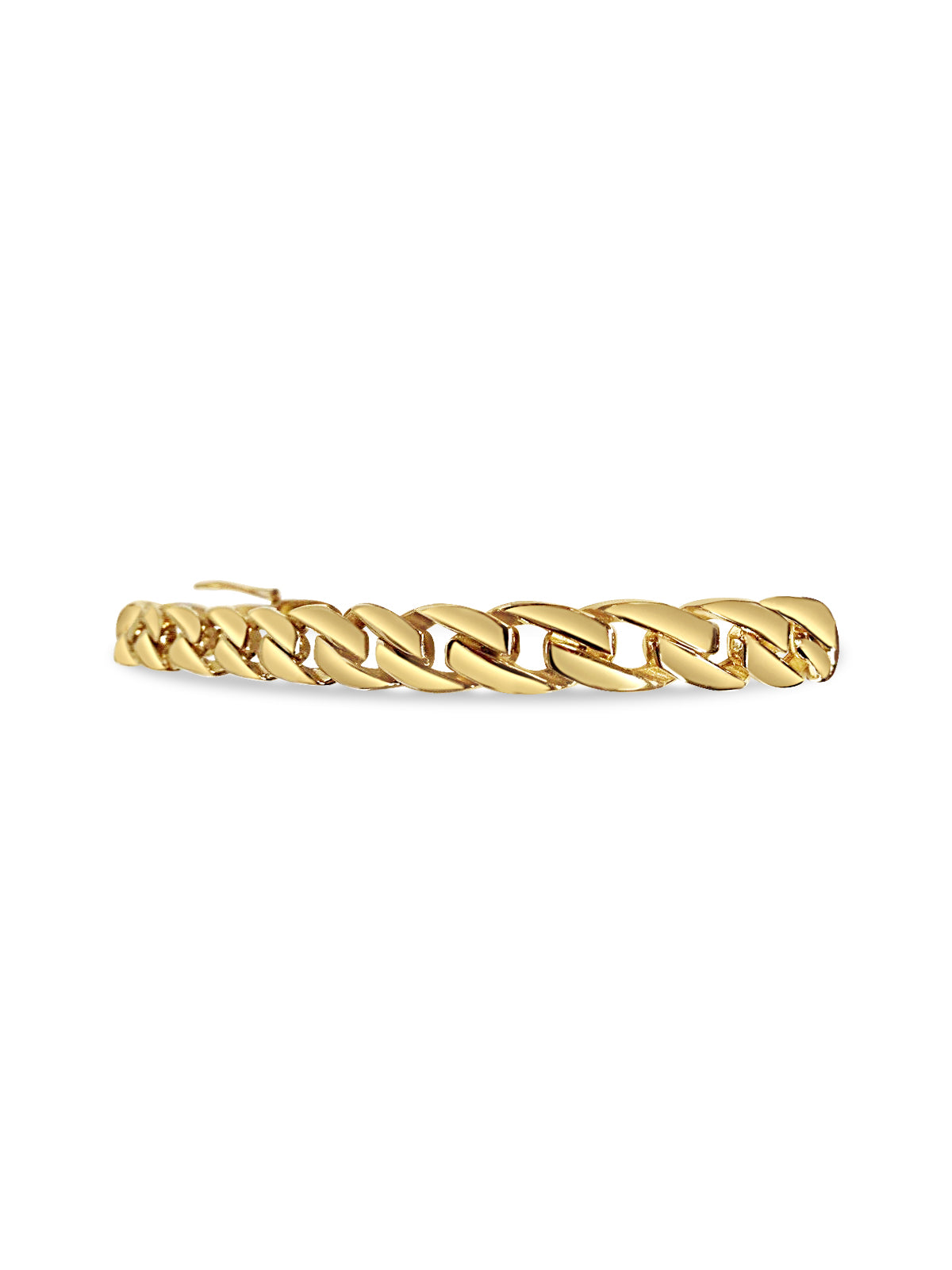 Handmade Solid Gold Curb Bracelet , 7mm