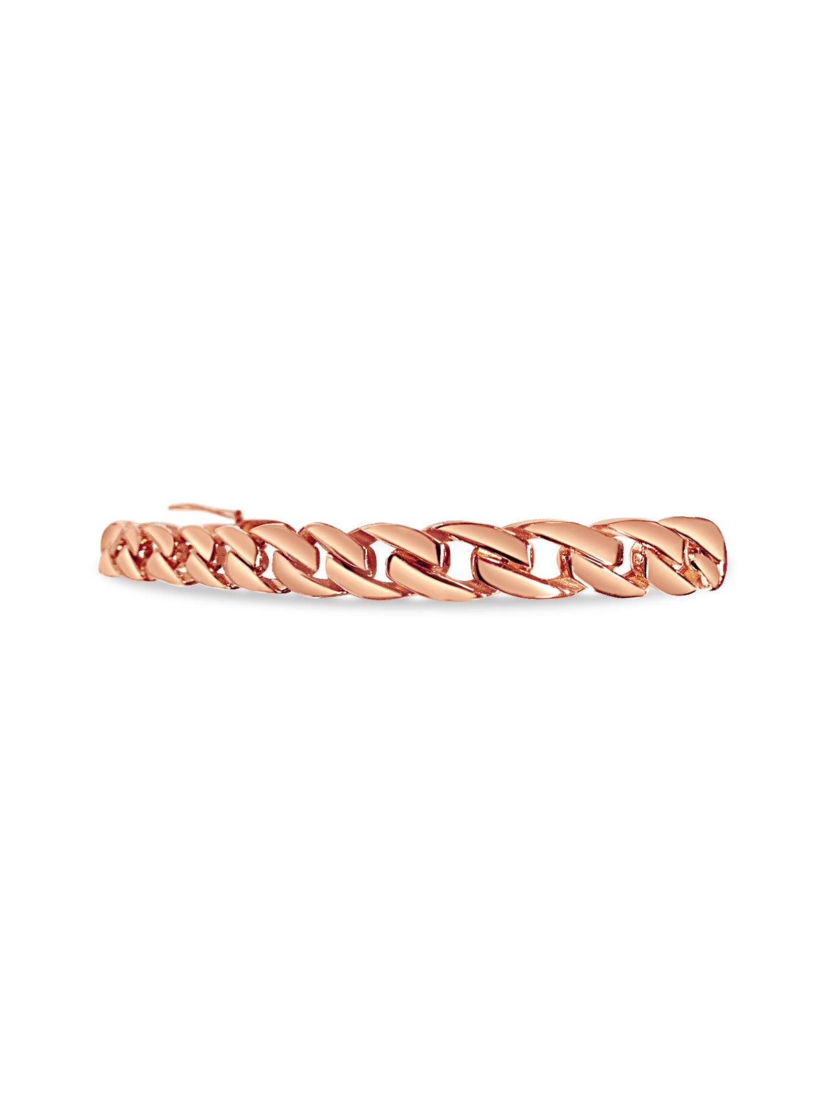 Handmade Solid Gold Curb Bracelet , 7mm