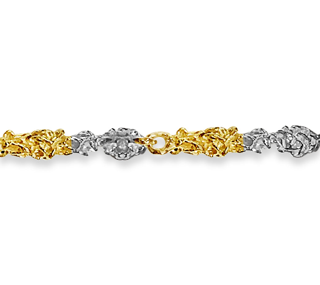 Handmade Solid Gold Nugget Bracelet , 5mm