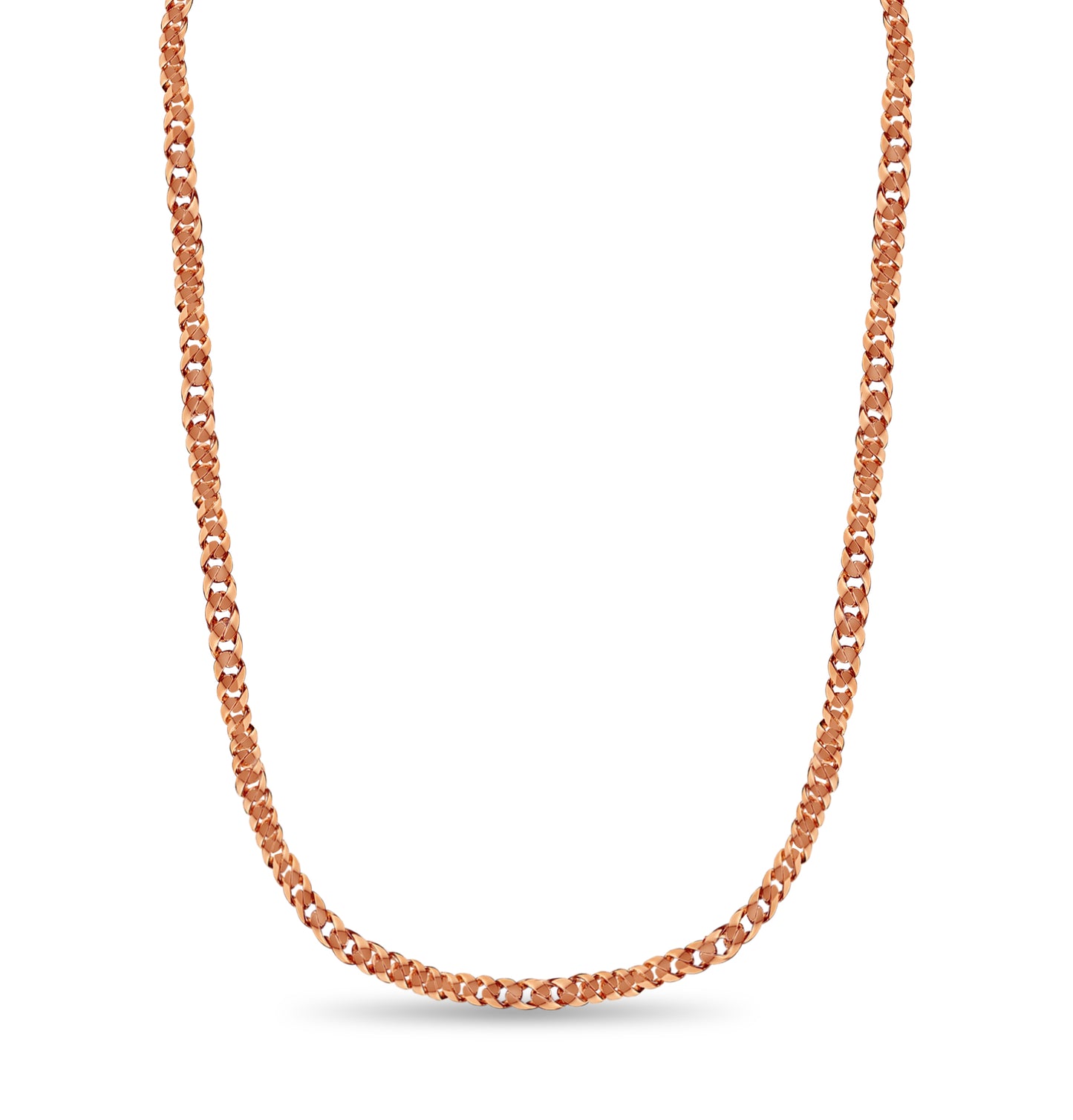 Handmade Solid Gold Curb Necklace , 15mm