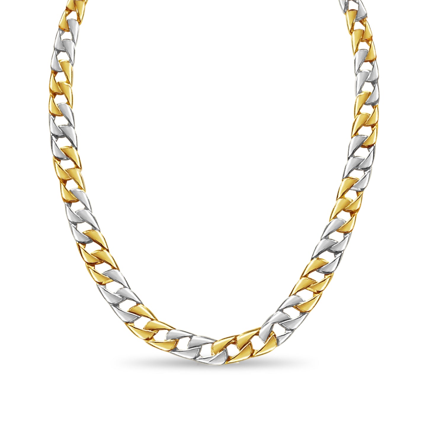 Handmade Solid Gold Curb Necklace , 9mm