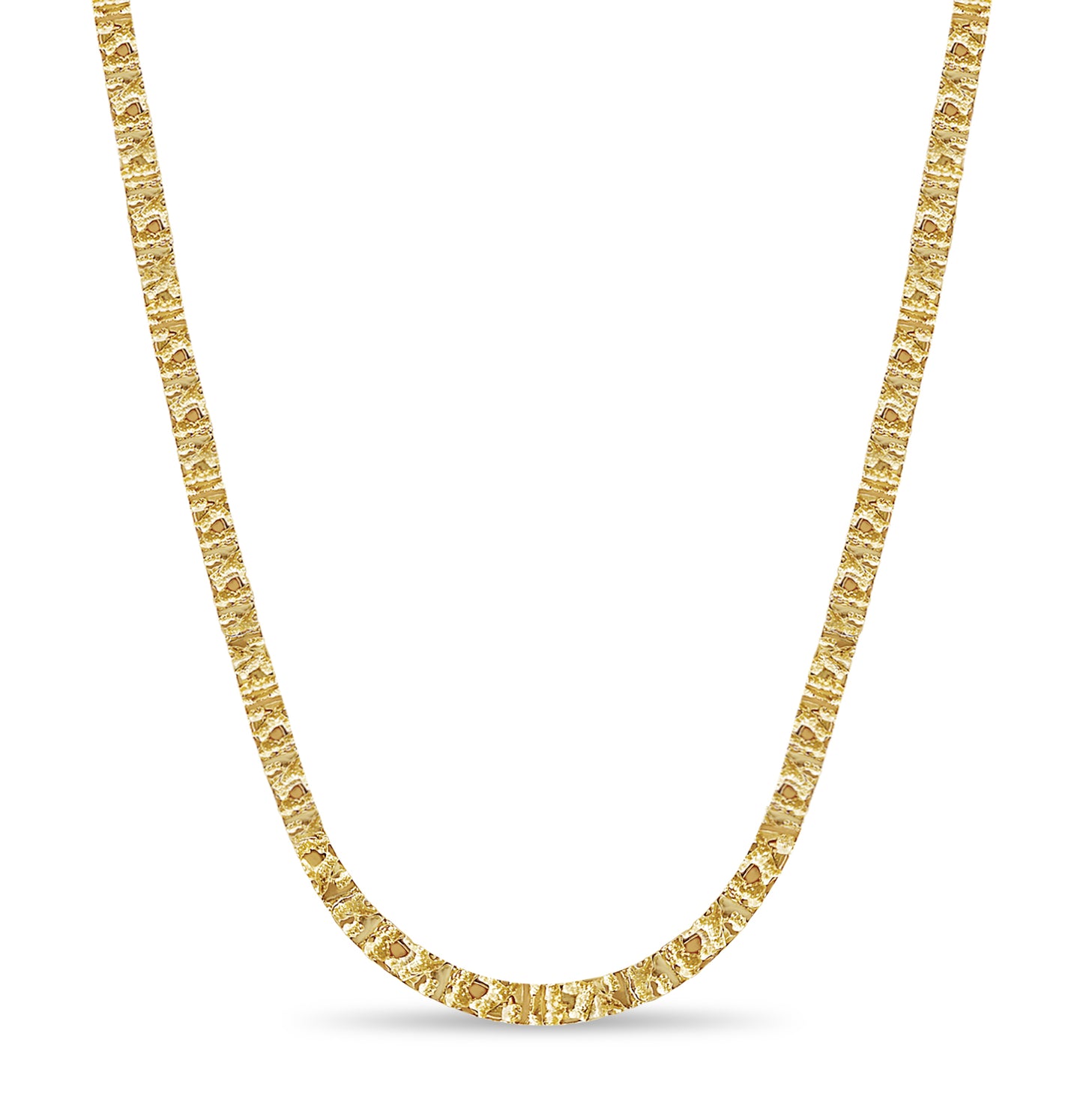 Handmade Solid Gold Nugget Necklace , 6mm