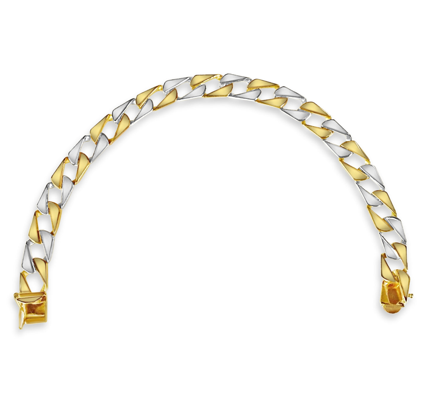 Handmade Solid Gold Curb Bracelet , 9mm