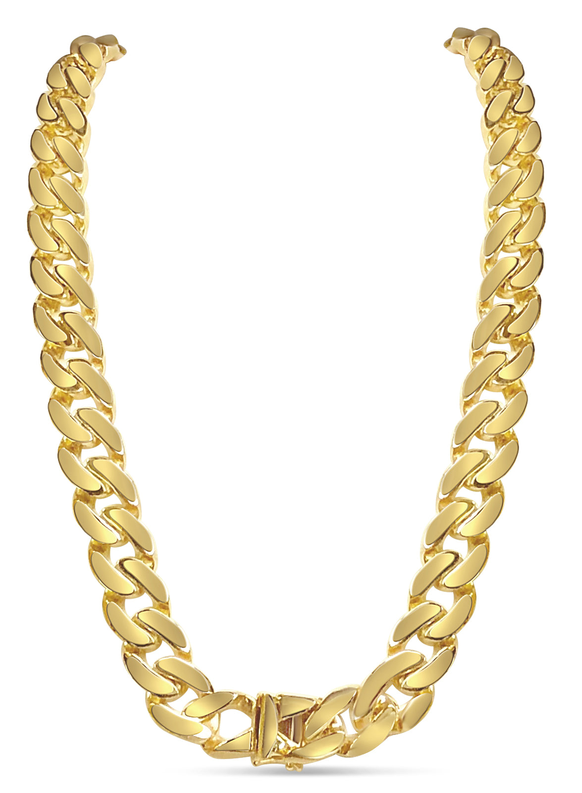 Handmade Solid Gold Miami Cuban Necklace , 16mm