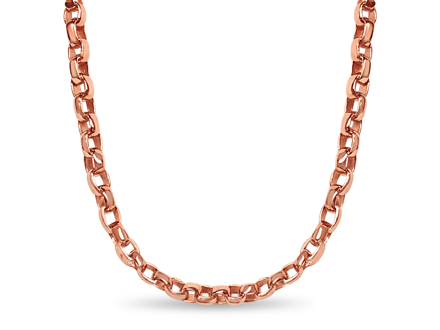 Handmade Solid Gold Oval Rolo Necklace , 6mm