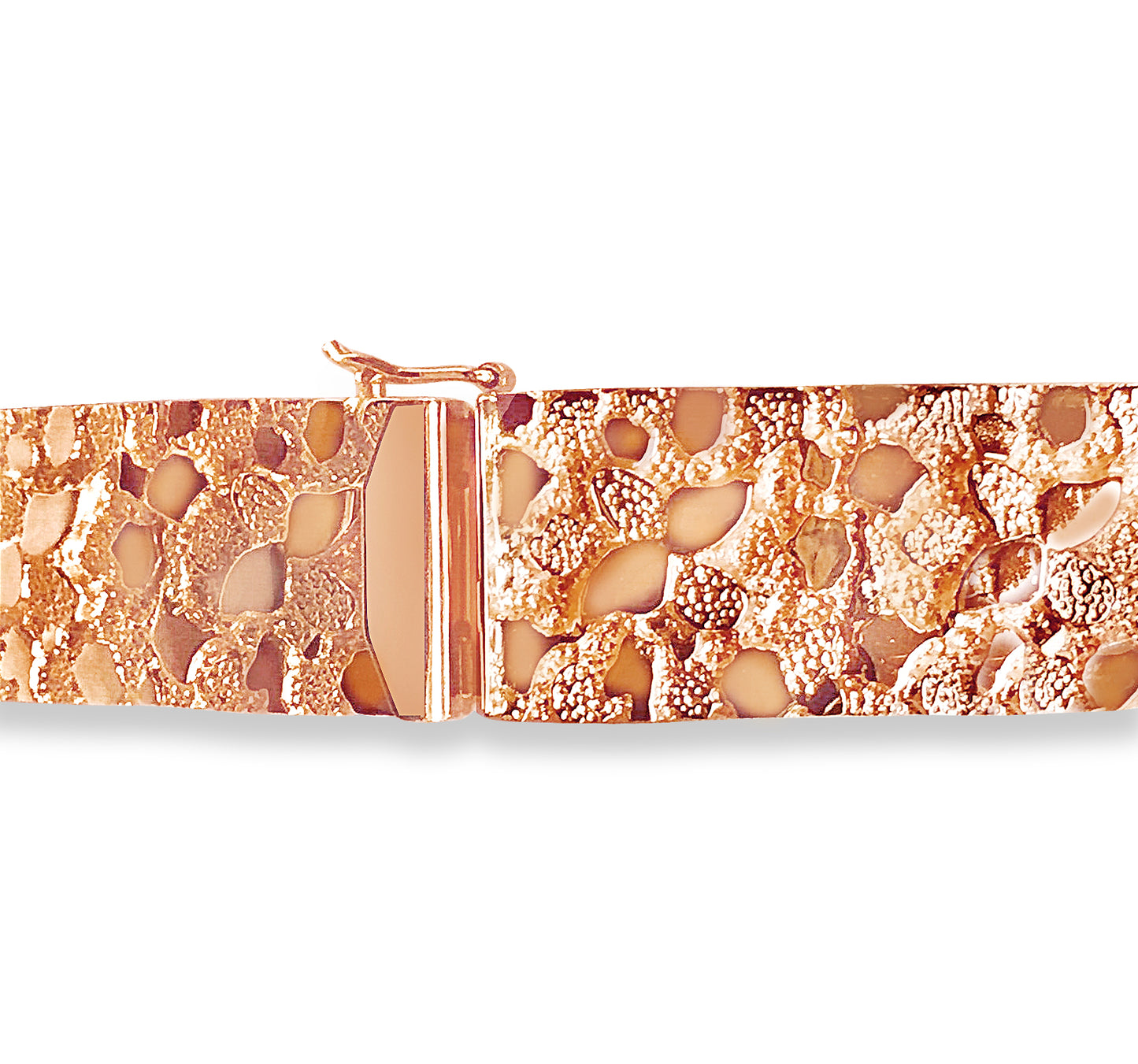 Handmade Solid Gold Nugget Bracelet , 17mm