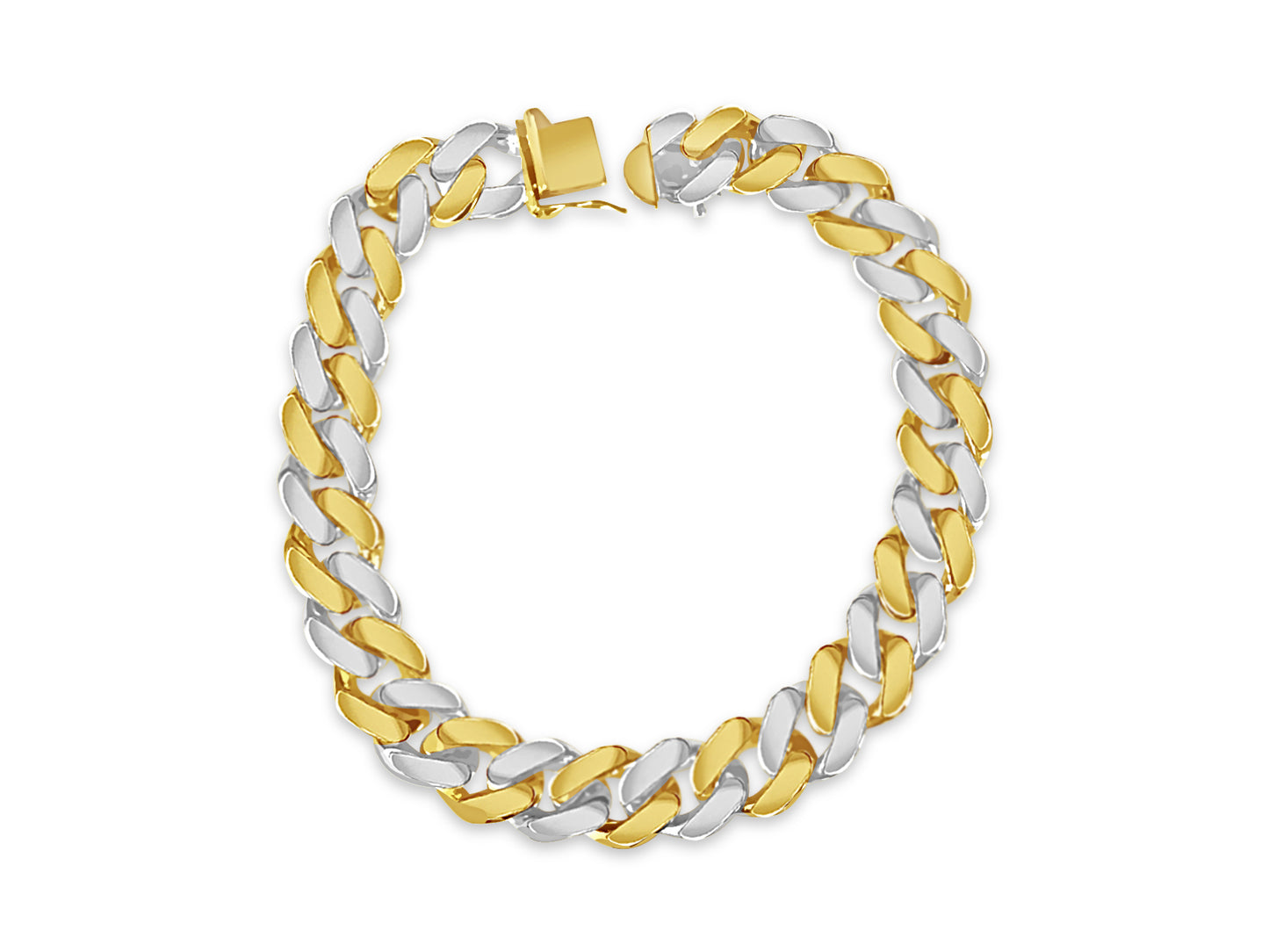 Handmade Solid Gold Curb Bracelet , 12mm