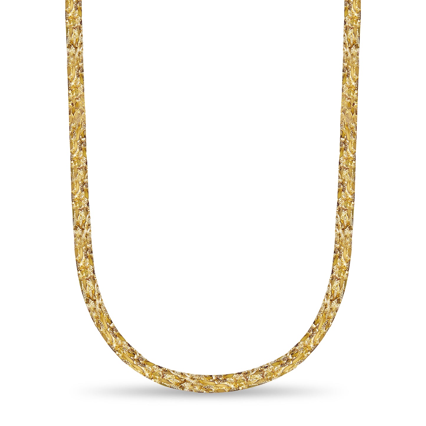 Handmade Solid Gold Nugget Necklace , 17mm