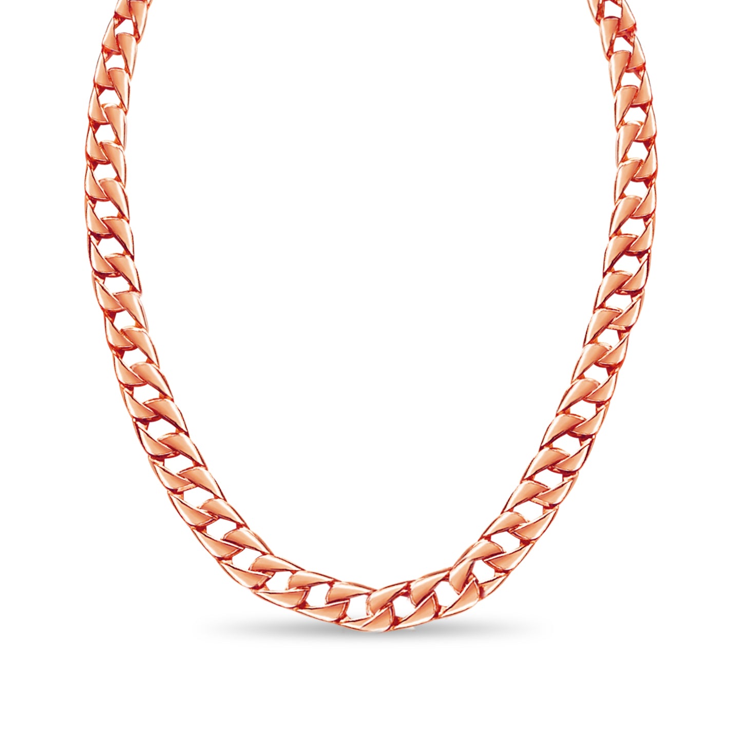 Handmade Solid Gold Curb Necklace , 9mm