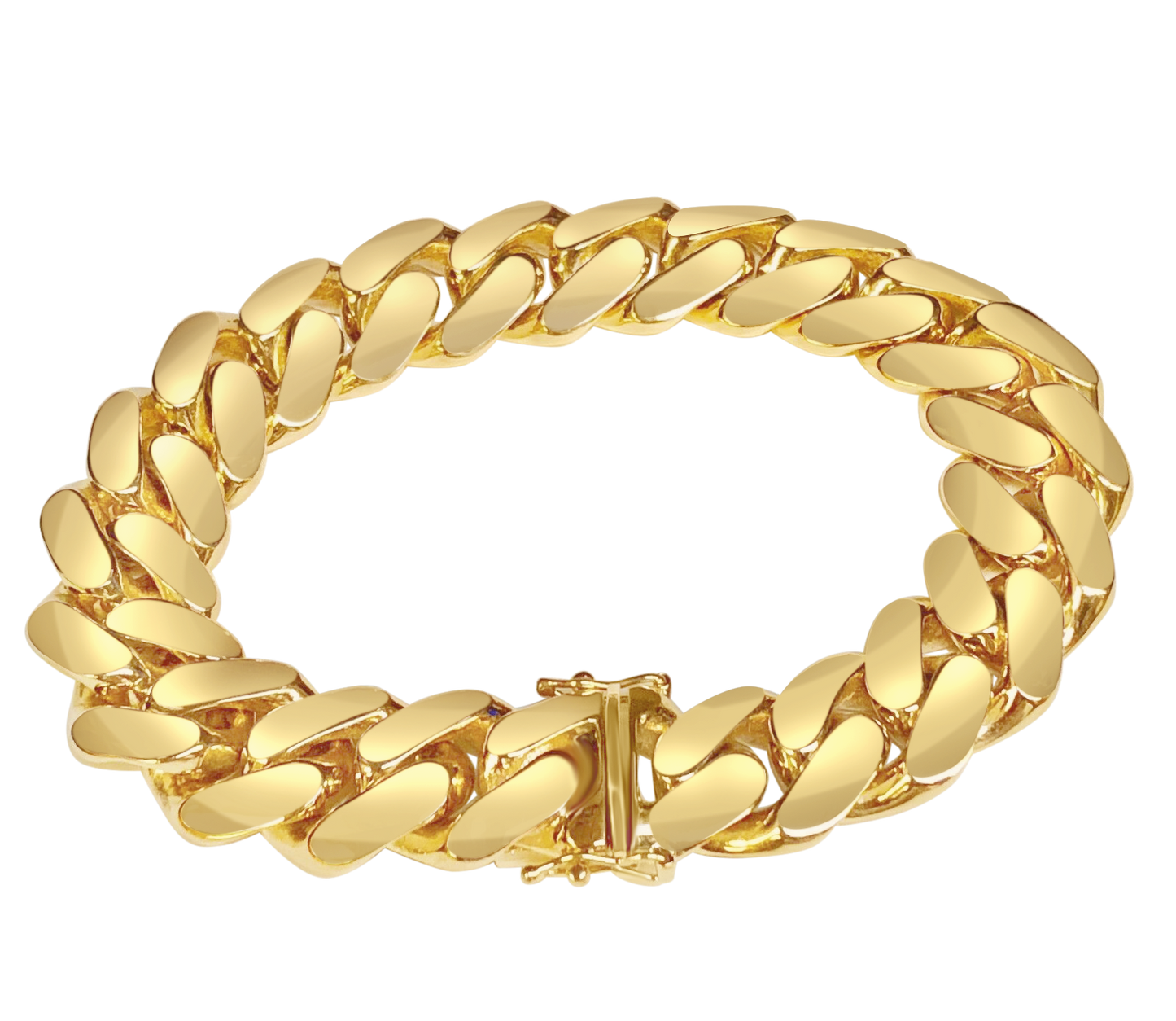 Handmade Solid Gold Miami Cuban Bracelet , 16mm