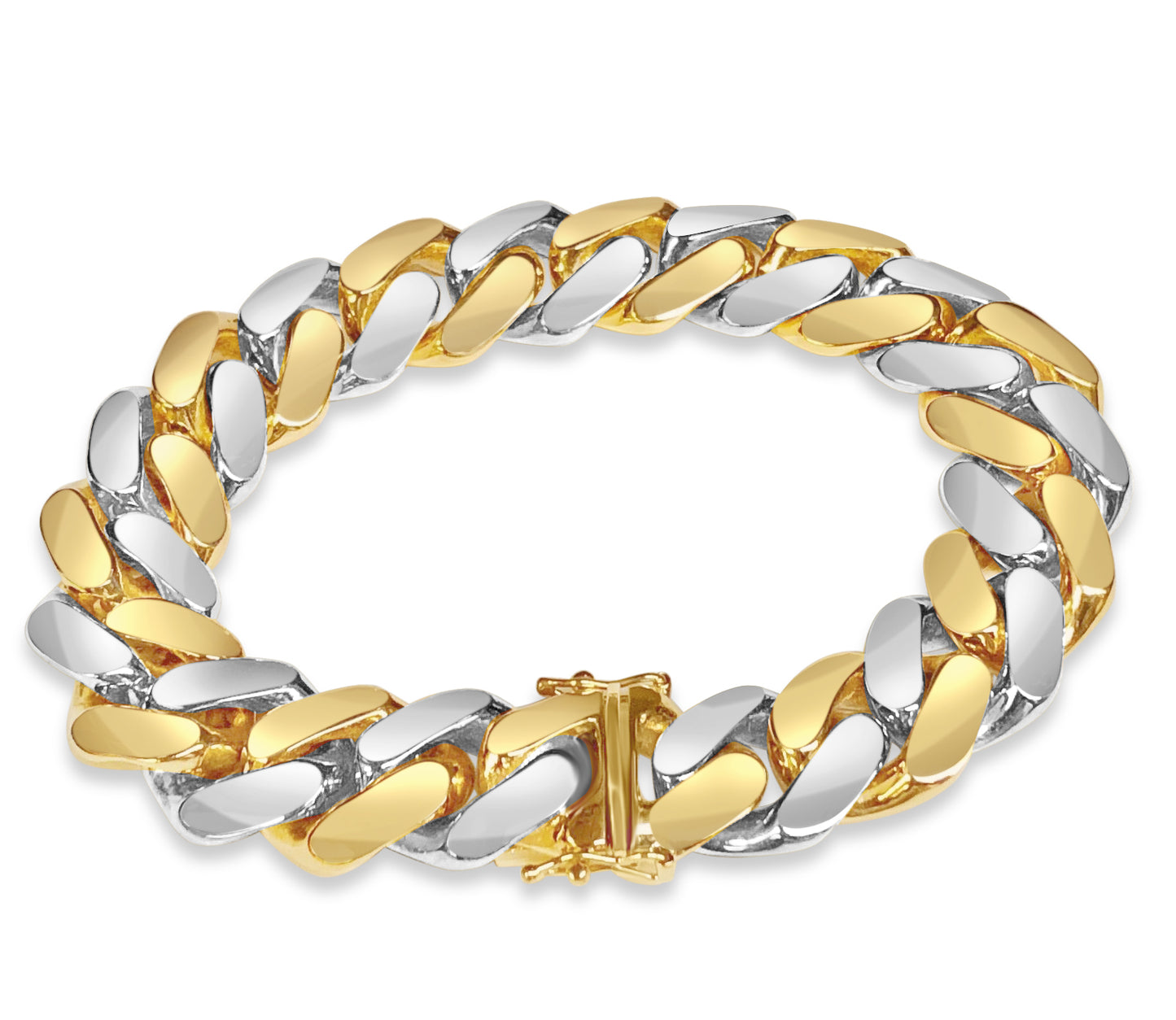 Handmade Solid Gold Miami Cuban Bracelet , 16mm