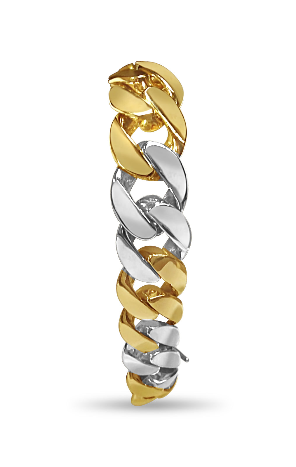 Handmade Solid Gold Curb Bracelet , 15mm