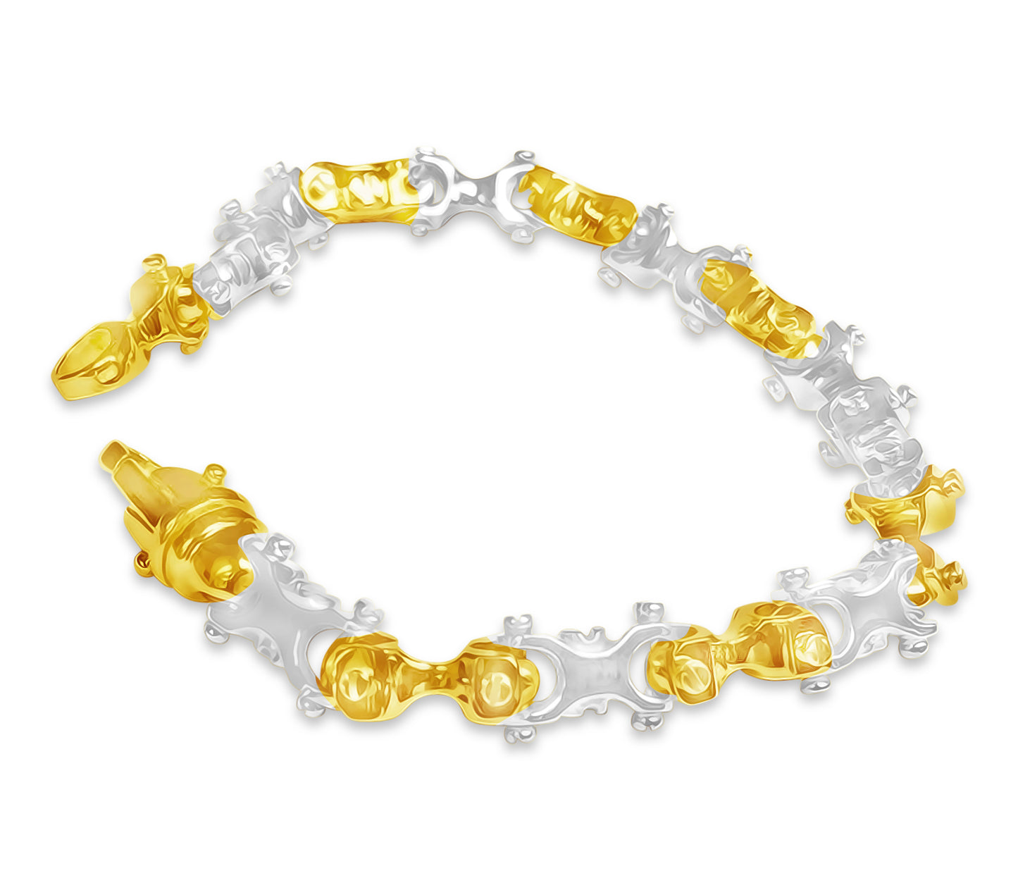 Handmade Solid Gold Equestrian Bracelet , 9mm