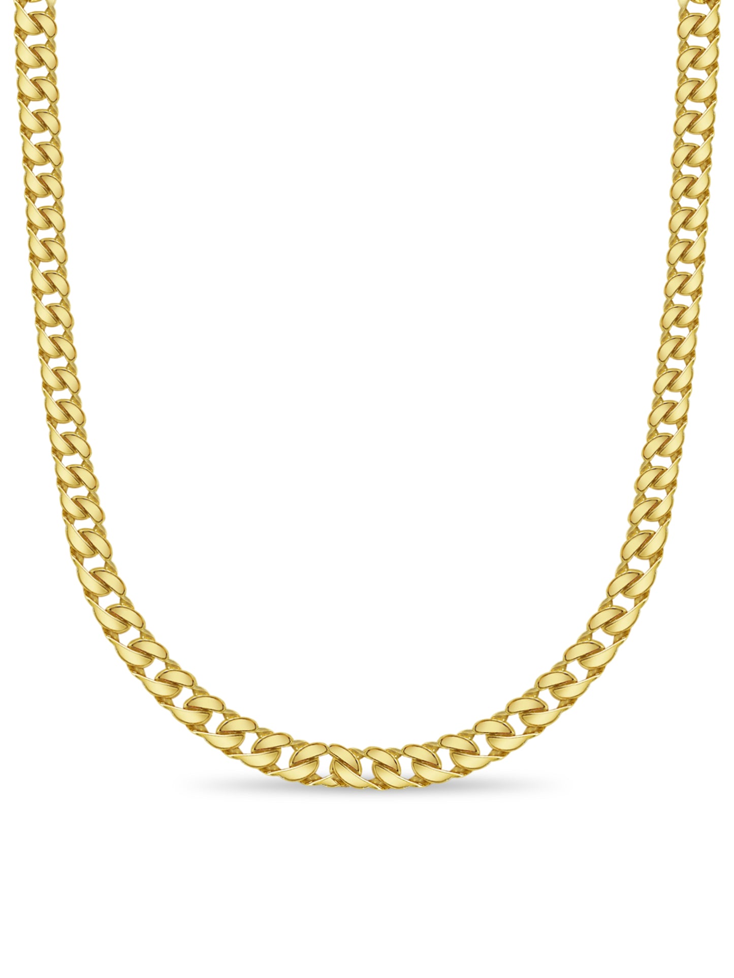 Handmade Solid Gold Curb Necklace , 20mm