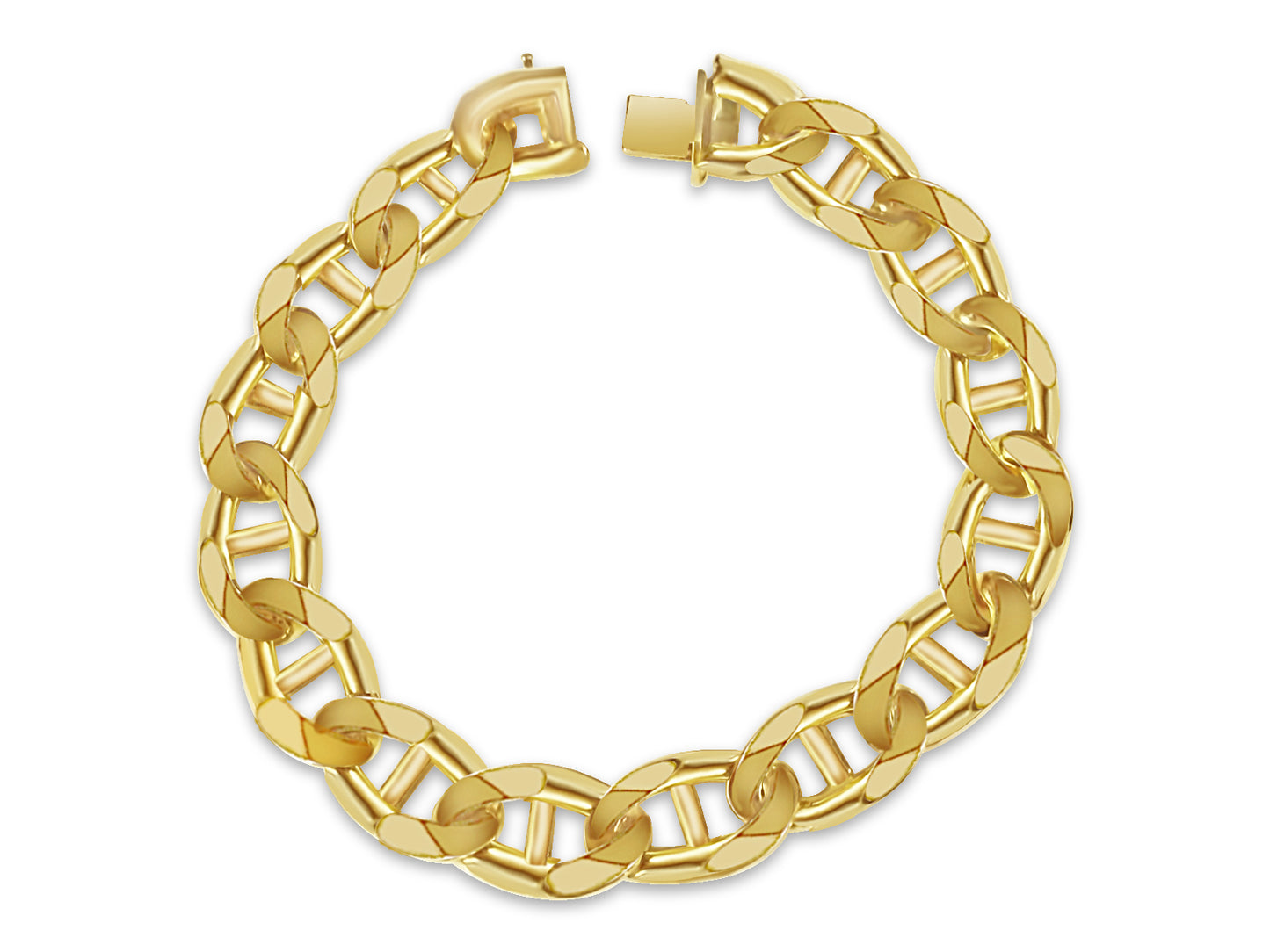 Handmade Solid Gold Mariner Bracelet , 15mm
